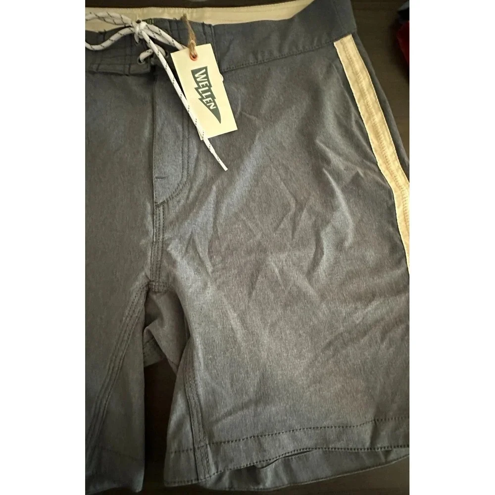 Wellen‎ Board Shorts NWT Mens 29 Gray Surf Swim Trunks 7 Inseam Unlined